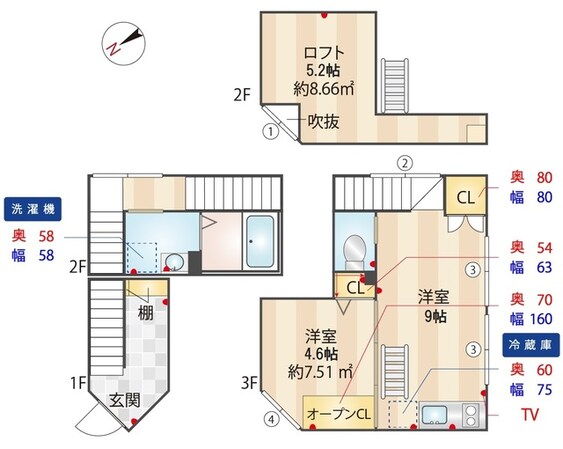 桜新町駅 徒歩10分 3階の物件間取画像